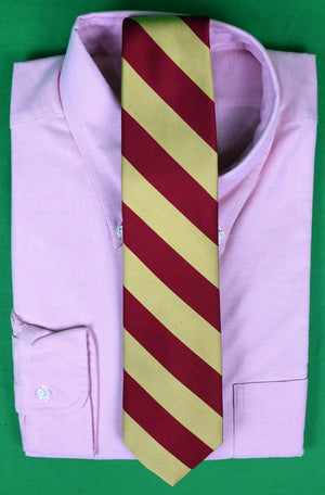 "O'Connell's Gold/ Burgundy Repp Stripe Silk Tie"