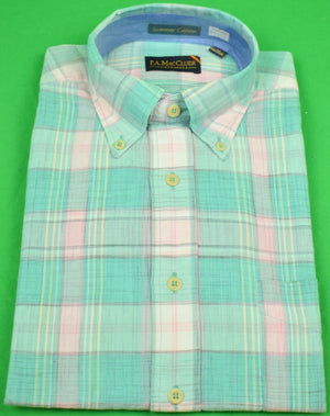 "The Andover Shop by F.A. MacCluer India Madras L/S BD Sport Shirt" Sz: M (Deadstock) (SOLD)