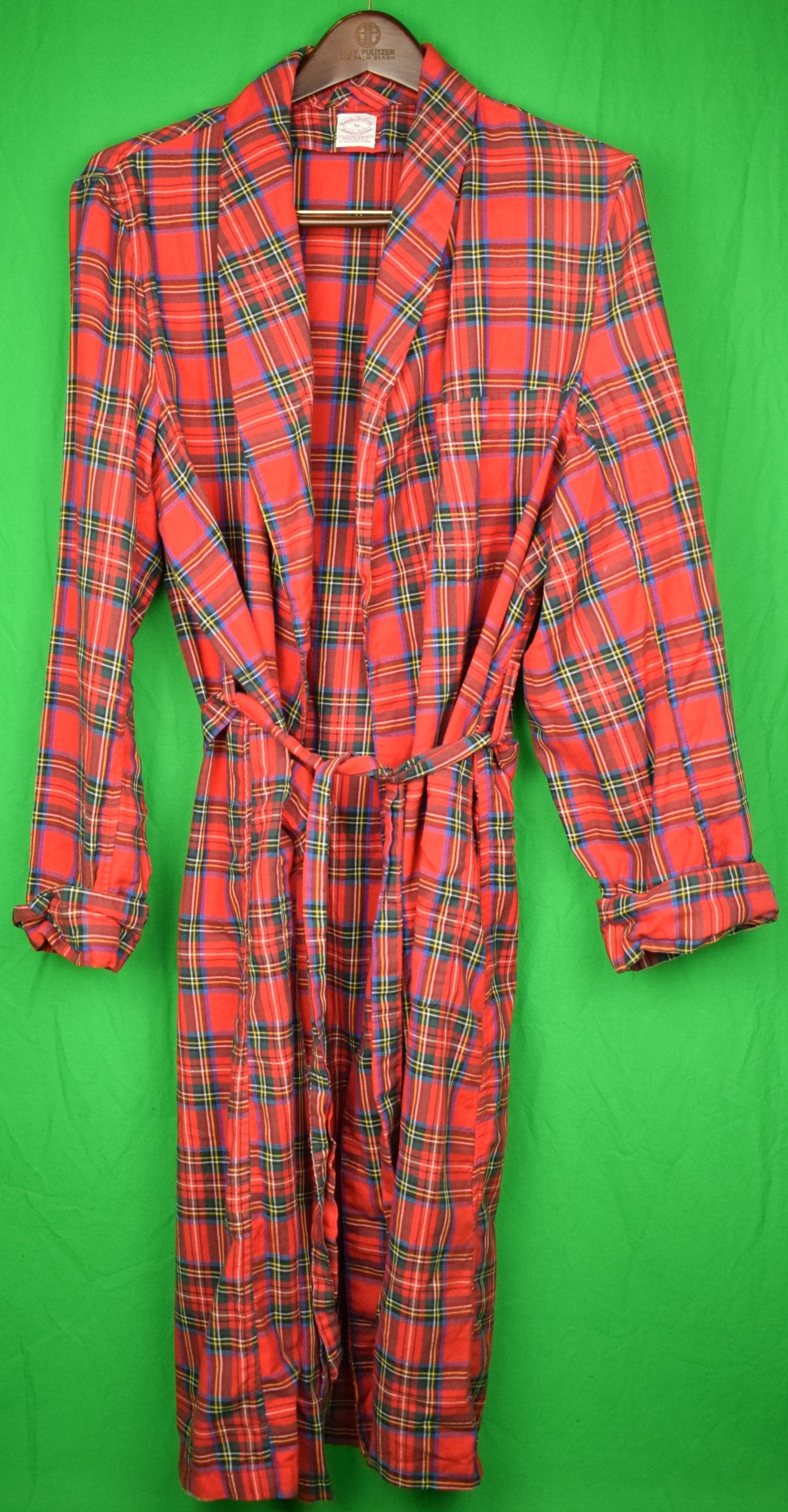 Vintage L. L. Bean Flannel Robe Tartan Red Blue and Green Cotton Made in  USA Size M -  Canada