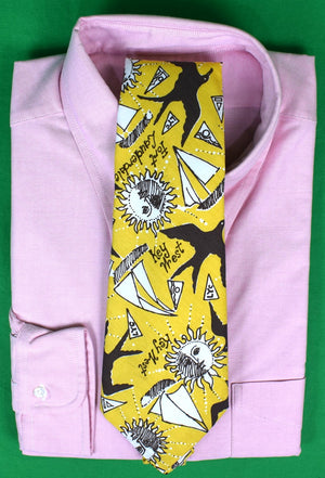 Key West/ Fort Lauderdale Poly/ Cotton Mustard Yellow Tie