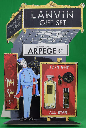 Lanvin Paris Gift Set Featuring Arpege/ My Sin Perfume To-Night/ All Star Advert Sign