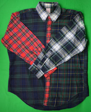 "Brooks Brothers Patch Tartan Cotton/ Wool Flannel B/D Sport Shirt" Sz XL