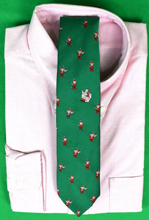 Chipp Santa & Elves Green Poly Tie