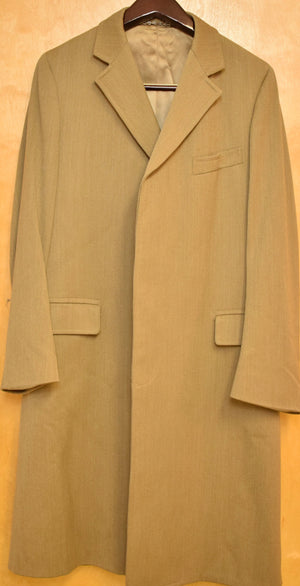 Chipp East 44th St Covert Cloth Paddock Coat w/ Horn Buttons Sz 42 Long