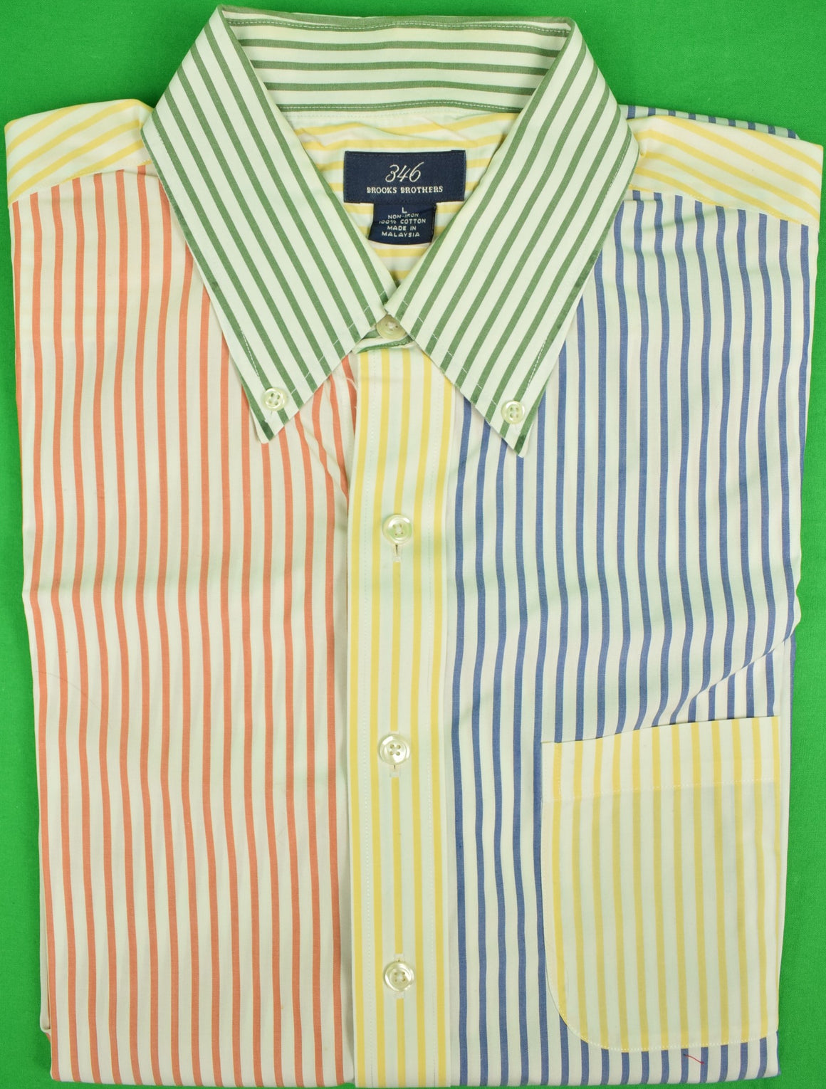 Brooks Brothers 346 L/S B/D Multi-Sripe 'Fun' Shirt Sz: L