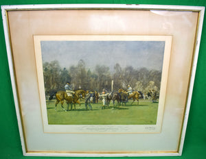 "The Paddock At Epsom, Spring Meeting" 1932 Chromolithograph by Alfred Munnings (SIGNED)