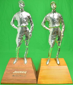Pair of Silver Jockey Bookends