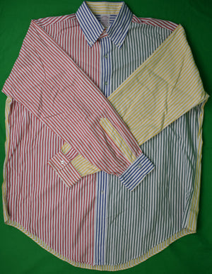 Brooks Brothers c1980s Fun Stripe BD Shirt Sz 17-R