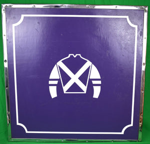 "Racing Stable Owner's Purple/ White Jockey Sign"