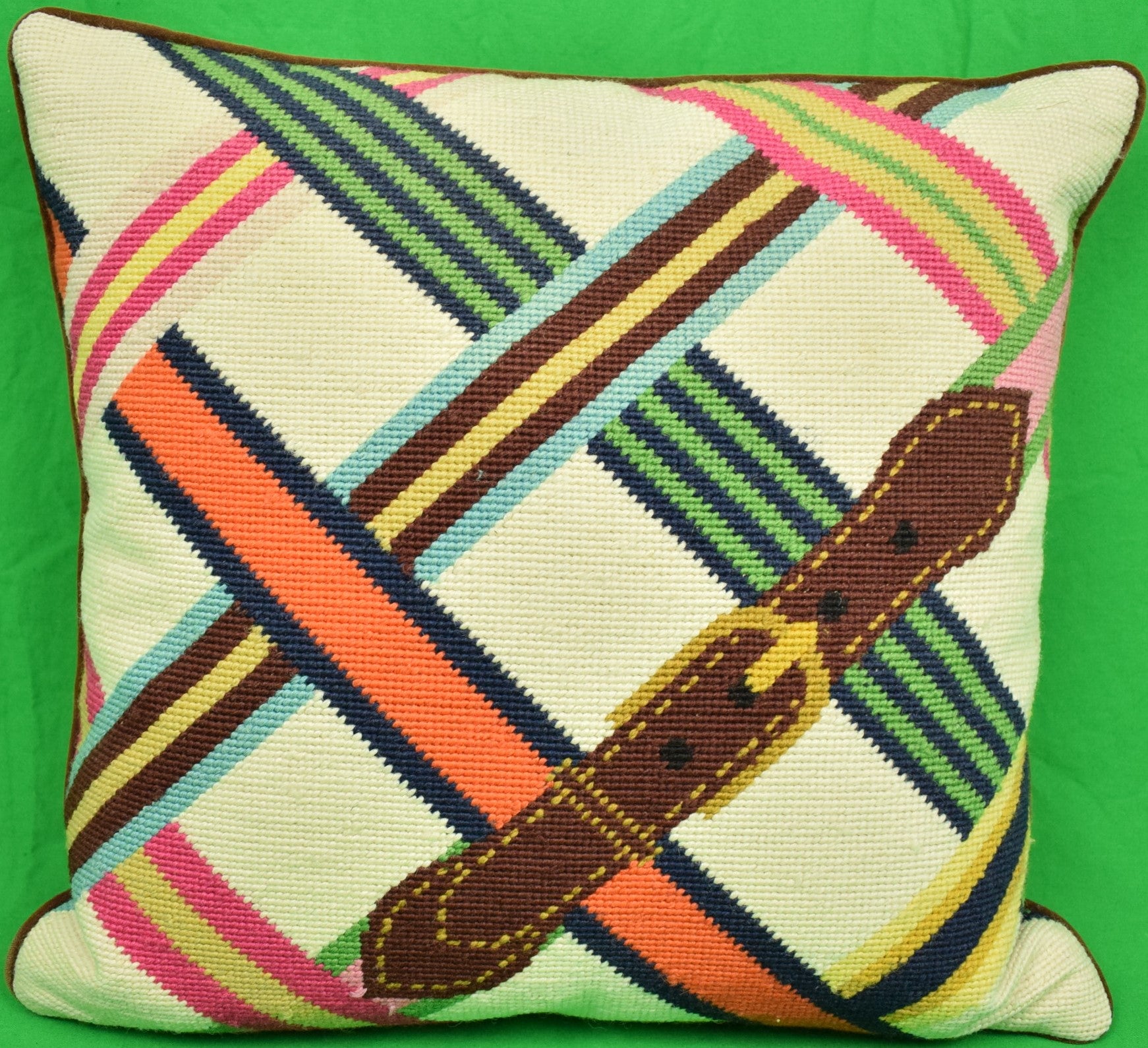 Diver Fly Petit Point Needlepoint Pillow (12 x 12) - Michaelian Home