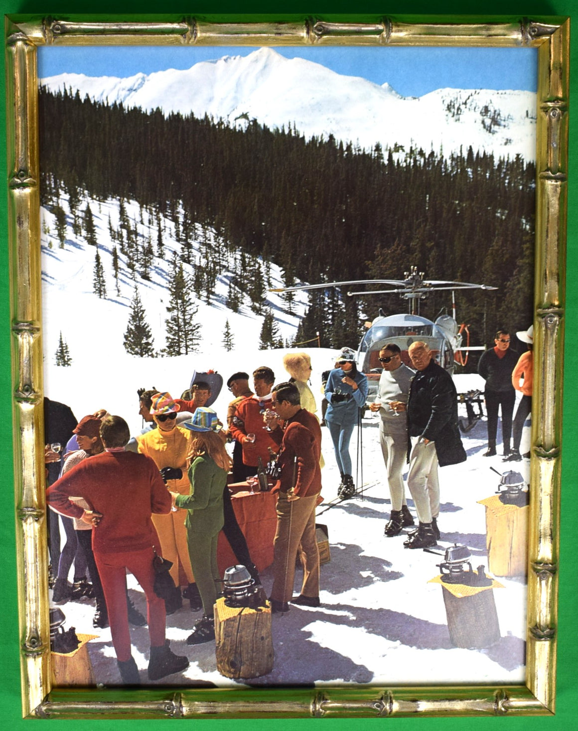 "Slim Aarons Picnic At Snowmass c1974 Framed Color Plate" (SOLD)