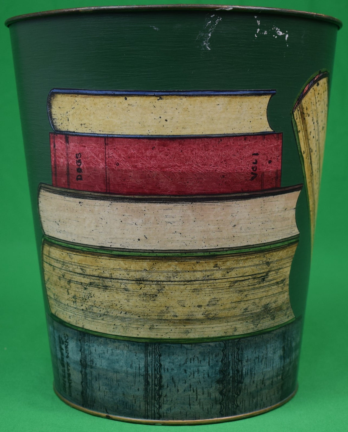 "Regency Ware English Hand-Painted Library Wastebasket" (SOLD)
