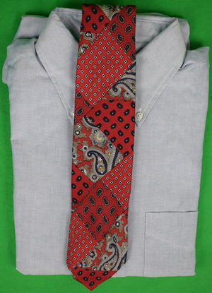"Robert Talbott Patch Foulard Red Silk Tie" (SOLD)