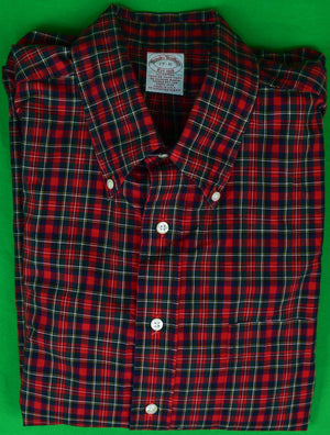 Brooks Brothers Royal Stewart Tartan BD Broadcloth Shirt Sz 17-R