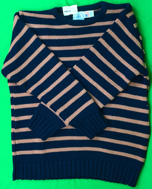 "J. Press Navy Cotton Crewneck w/ Ack Red Stripe Sweater" Sz XL (New w/ JP Tag) (SOLD)