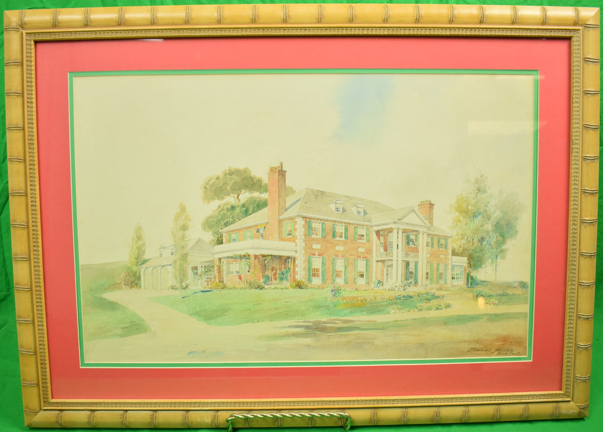 Original Watercolor "Clarence Birdseye Estate" in Gloucester, MA.