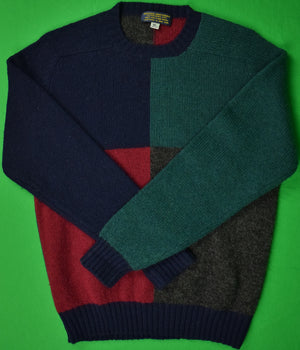 "Brooks Brothers Colorblock Shetland Crewneck Sweater" Sz XL