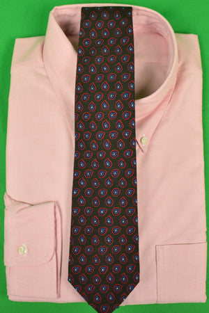 "Brooks Brothers Hunter Green Paisley/ Foulard Wool Challis Tie" (New w/ $98.50 BB Tag) (SOLD)