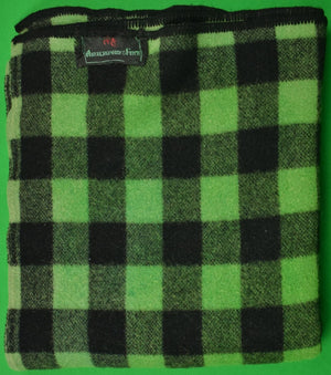 "Abercrombie & Fitch c1950s Green/ Black Buffalo Plaid Wool Camp Blanket"
