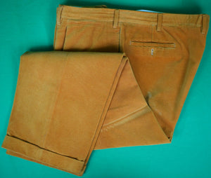 Turnbull & Asser Orange Horizontal Corduroy Trousers Sz 42