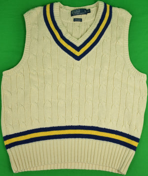 "Polo by Ralph Lauren Cable Cricket Sweater Vest" Sz: XL (SOLD)