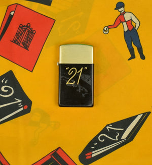 The "21" Club/ Jack & Charlie's Black/ Gold Lighter