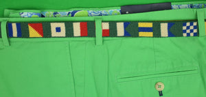 Hand-Needlepoint Signal Flag Green Belt Sz: 33