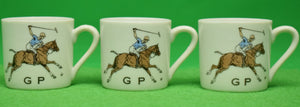 Set of 3 Gulfstream Polo c1980s Demitasse Cups & Saucers