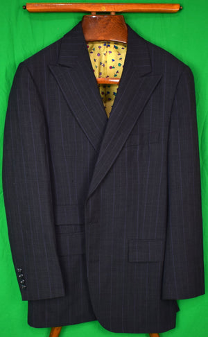 Chipp Charcoal w/ Purple Pinstripe Nail Head DB Suit Sz 39R