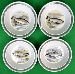 "Set x 4 Bowls The Compleat Angler British Fishes By AJ Lydon c1981 Portmeirion" (SOLD)