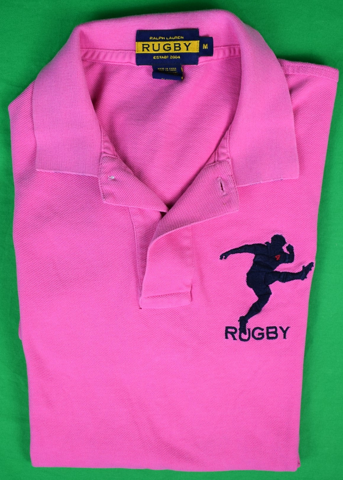 Ralph Lauren Rugby Raspberry S/S Pique Polo Shirt Sz M