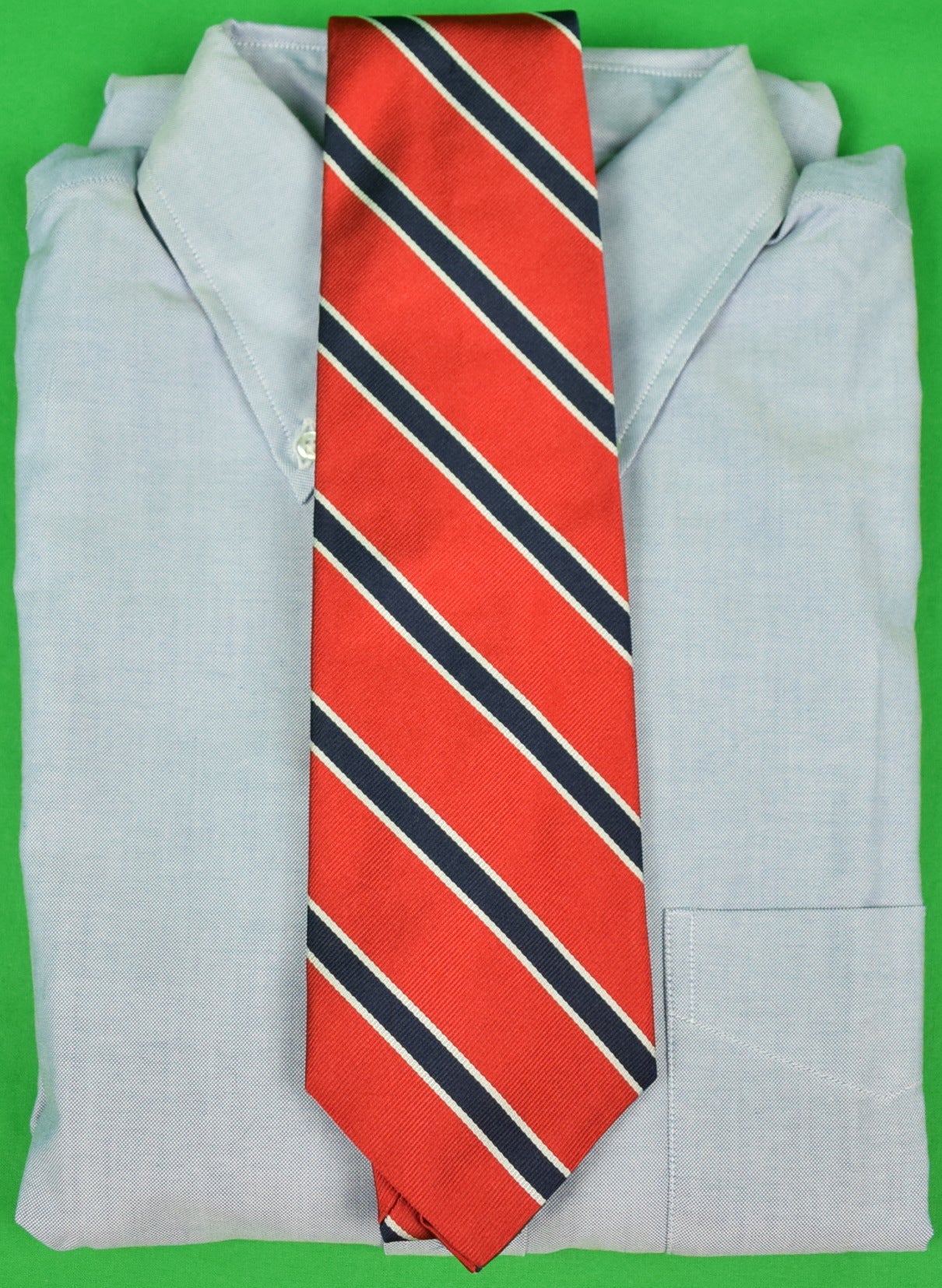 Brooks Brothers Red w/ Navy Repp Stripe Silk Tie