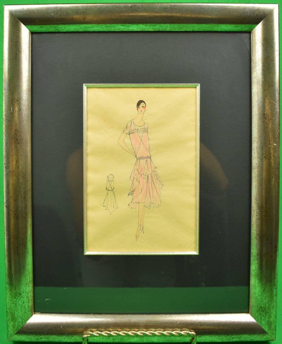 Lanvin of Paris c1920s Fashion Model Original Watercolour