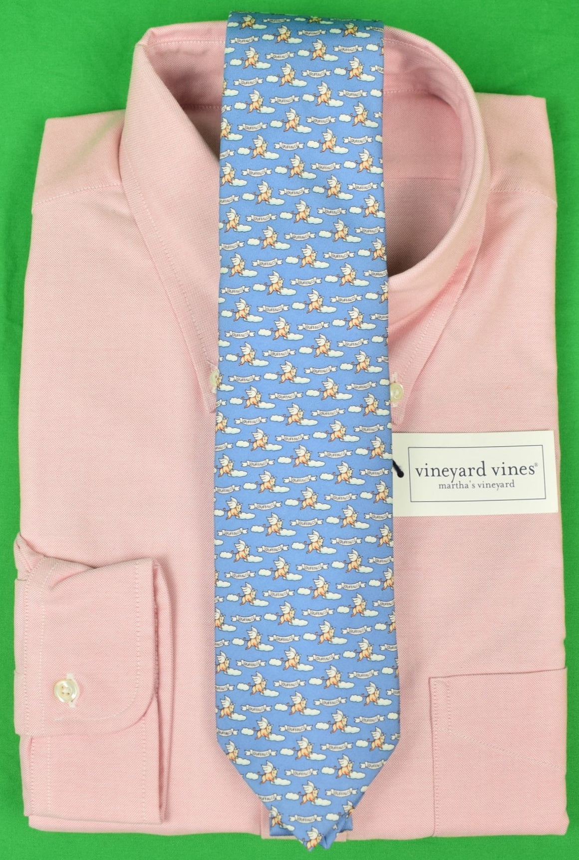 "O'Connell's x Vineyard Vines Buffalo Wings Blue Silk Tie" (New w/ VV Tags) (SOLD)