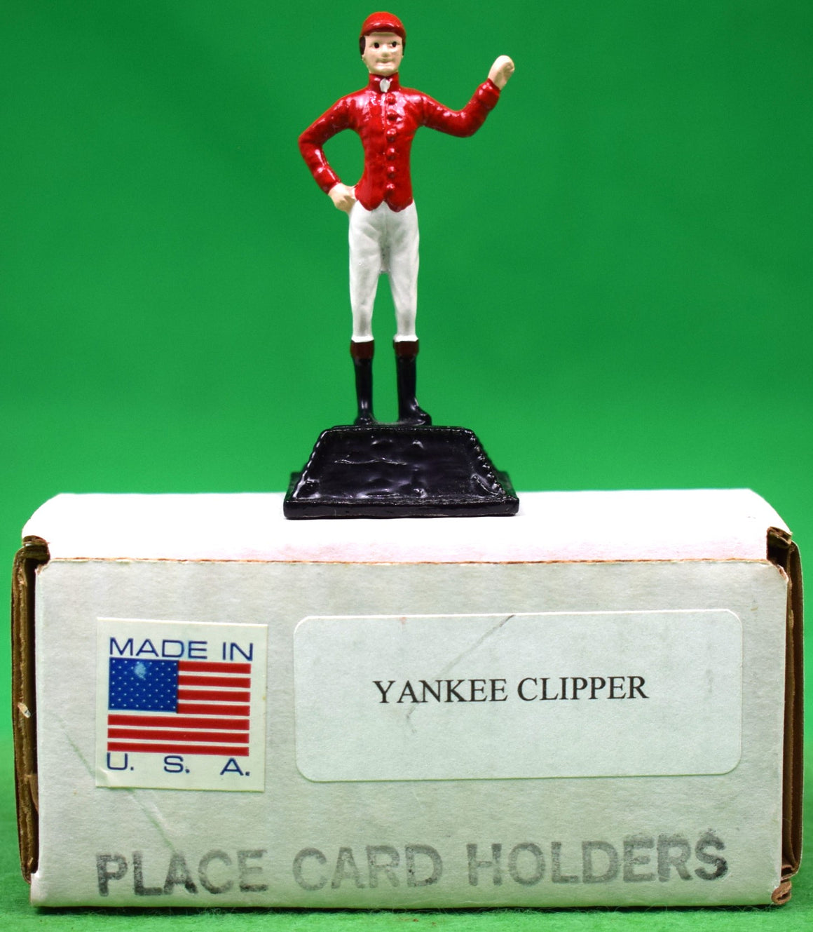 "Red "21' Club Jockey Dinner Place Card Holder" (New In Box) (SOLD)