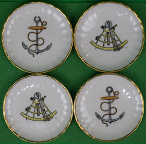 "Set x 4 Abercrombie & Fitch x Frank Vosmansky Yacht Motif Porcelain Coasters"