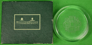"Holland & Holland Etched Logo Crystal Paperweight" (New w/ H&H Box)