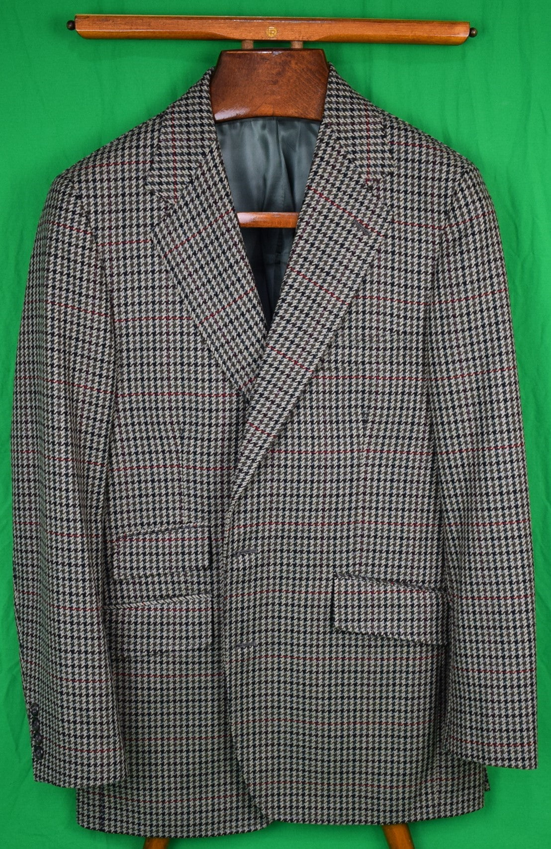 Vtg Polo Ralph Lauren Glen Plaid Wool Tweed Leather Elbow Patched
