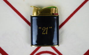 The "21" Club Black Enamel/ Brass Evans Lighter