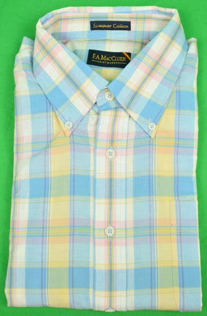 "The Andover Shop by F.A. MacCluer India Madras L/S BD Sport Shirt" Sz: XL (Deadstock!) (SOLD)