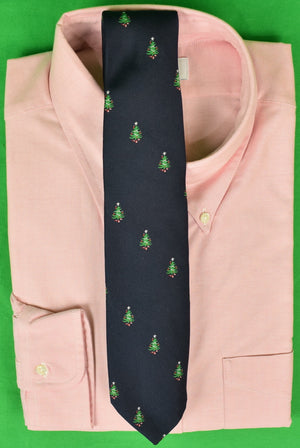 Navy Poly Christmas Tree Tie