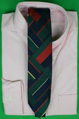 "Robert Talbott Patch Repp Stripe Green/ Navy Tie" (SOLD)
