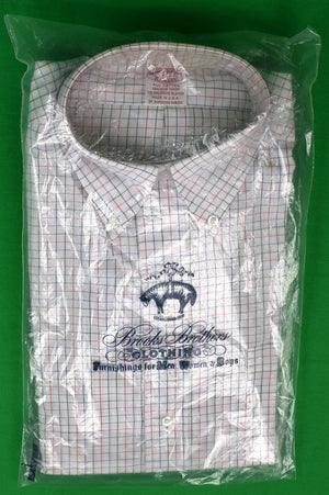 Brooks Brothers Tattersall Broadcloth BD Shirt Sz 15-3 (DEADSTOCK w/ BB Bag)