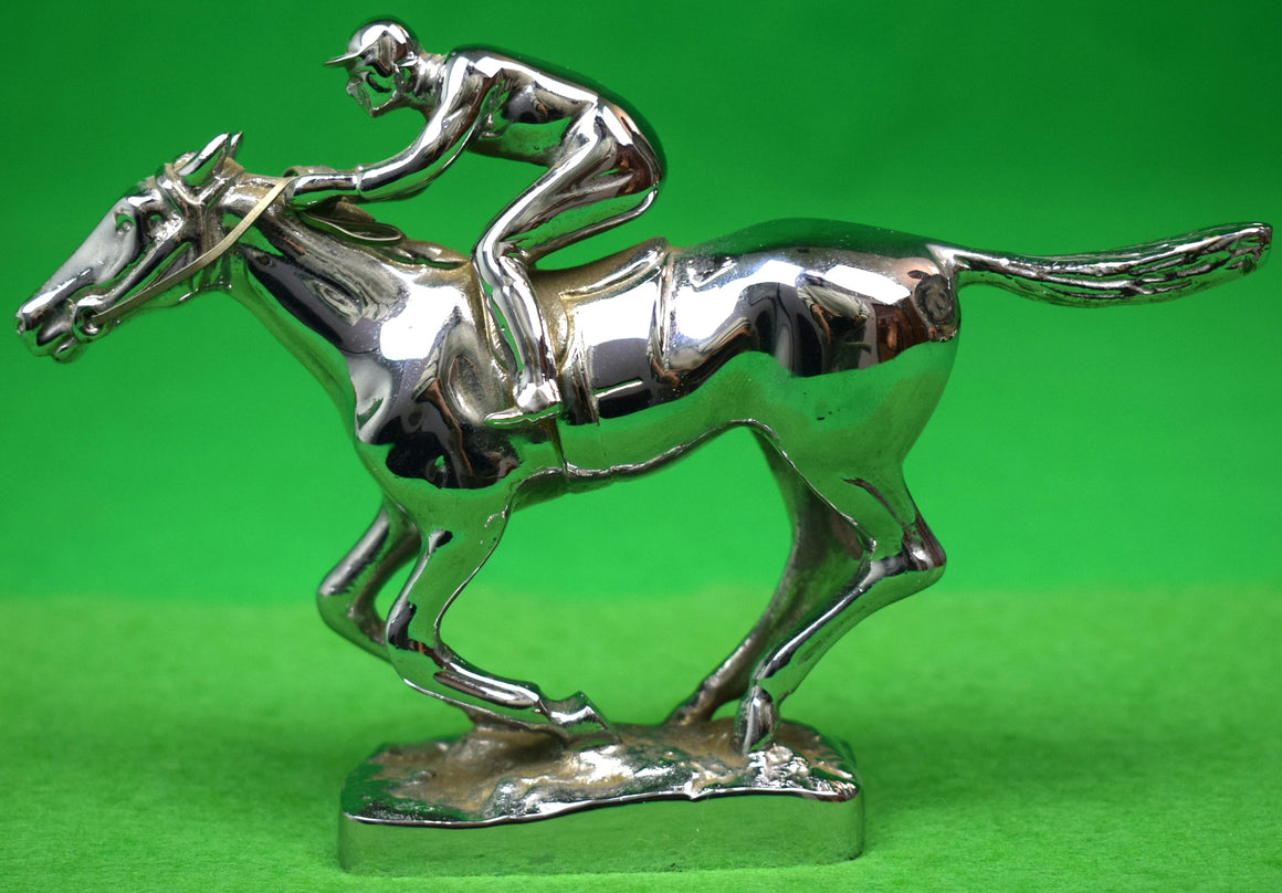 Lejeune Chrome Plated Jockey/ Racehorse Car Mascot