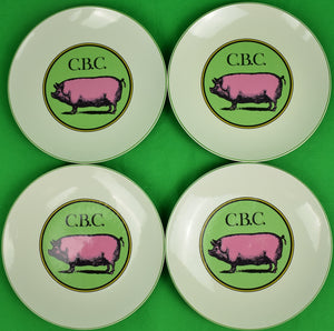"Set x 4 The Official Preppy Pig Plates" (SOLD)
