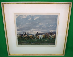 "Exercising On The Downs" 1922 Frost & Reed Chromolithograph by Alfred Munnings (SIGNED)