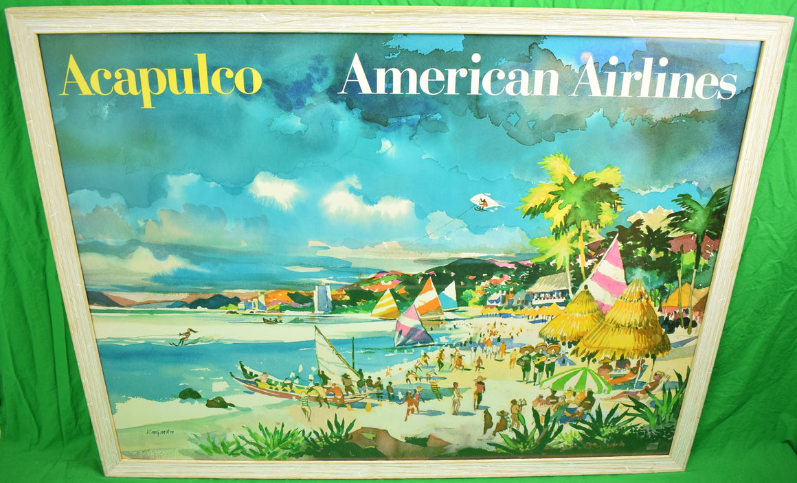 "American Airlines Acapulco c1963 Framed Poster" by Dong Kingman (1911-2000)
