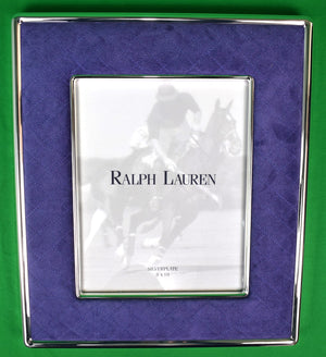 "Ralph Lauren Lavender Quilted Suede Trim Silverplate Picture Frame" (New In RL Box) (SOLD)
