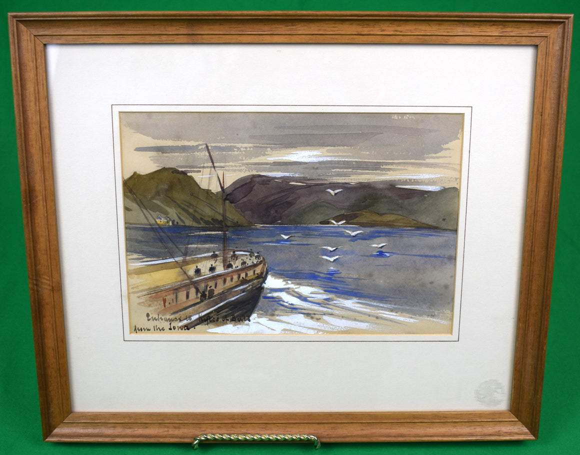 "Entrance To The Kyles Of Bute, From The Iona Steamer" Watercolour