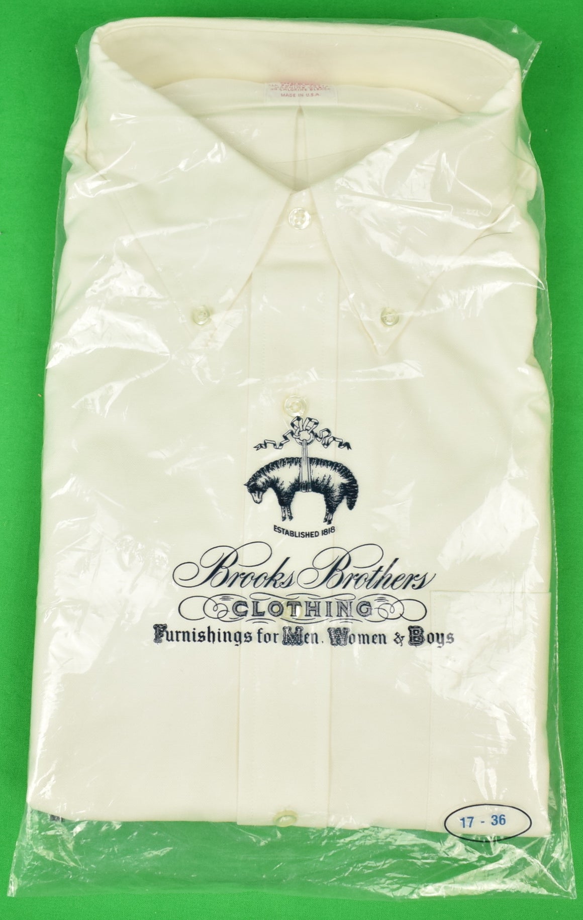 "Brooks Brothers White OCBD Supima Shirt" Sz 17-6 (DEADSTOCK w/ BB Tag) (SOLD)